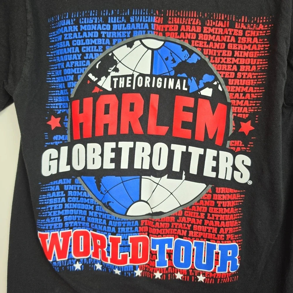 Champion Harlem Globetrotters T-shirt Men's S Black w/ Colorful Prints Crew Neck - Picture 8 of 9